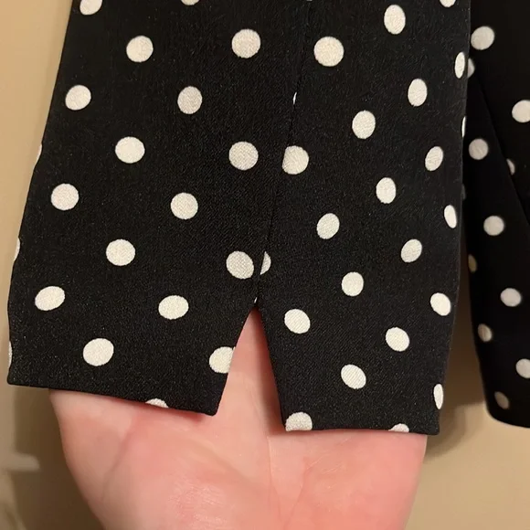 Kasper - Vintage 90’s Black & White Polka Dot Blazer Jacket - Picture 8 of 12